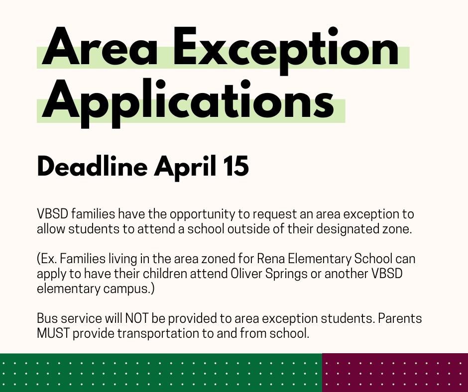 VBSD to accept Attendance Area Exception applications beginning March 1 