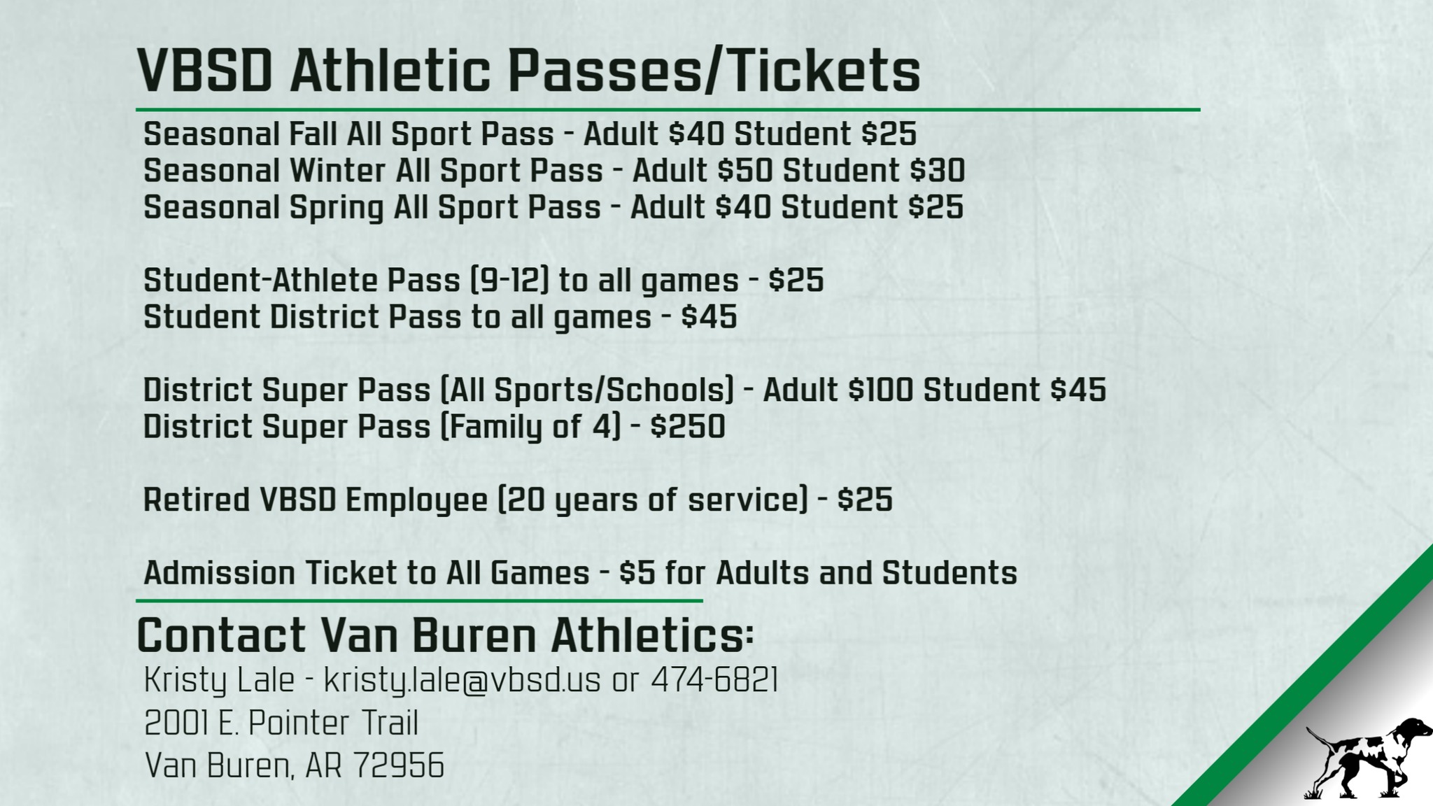 2022-2023 VBSD Athletic Passes Available