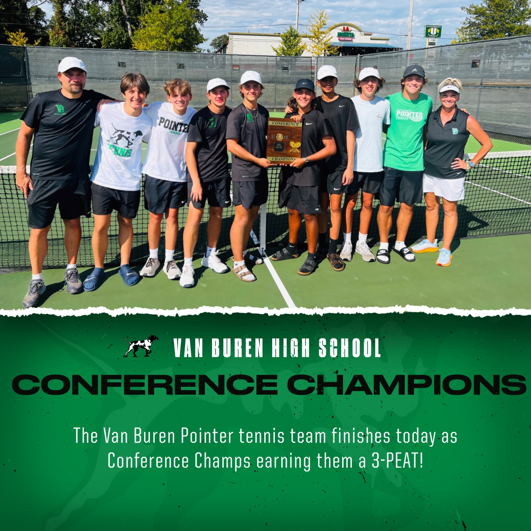 Pointer Tennis Team captures third consecutive Conference Championship