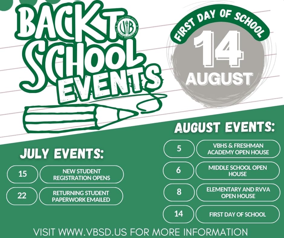 VBSD Back to School dates announced