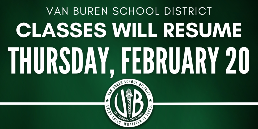 VBSD Classes to Resume Thursday, February 20